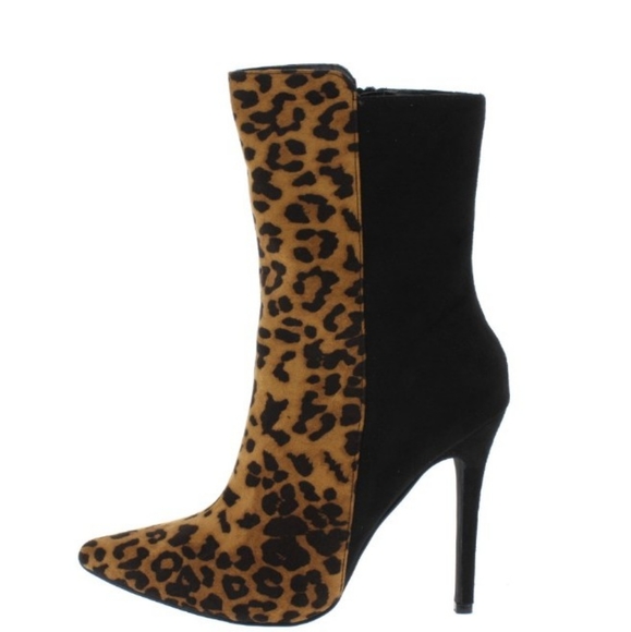 Shoes - Black Leopard Bootie